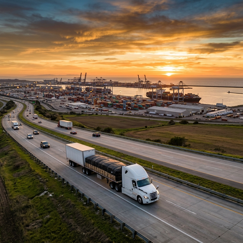 Road Freight - Cargo truck on highway