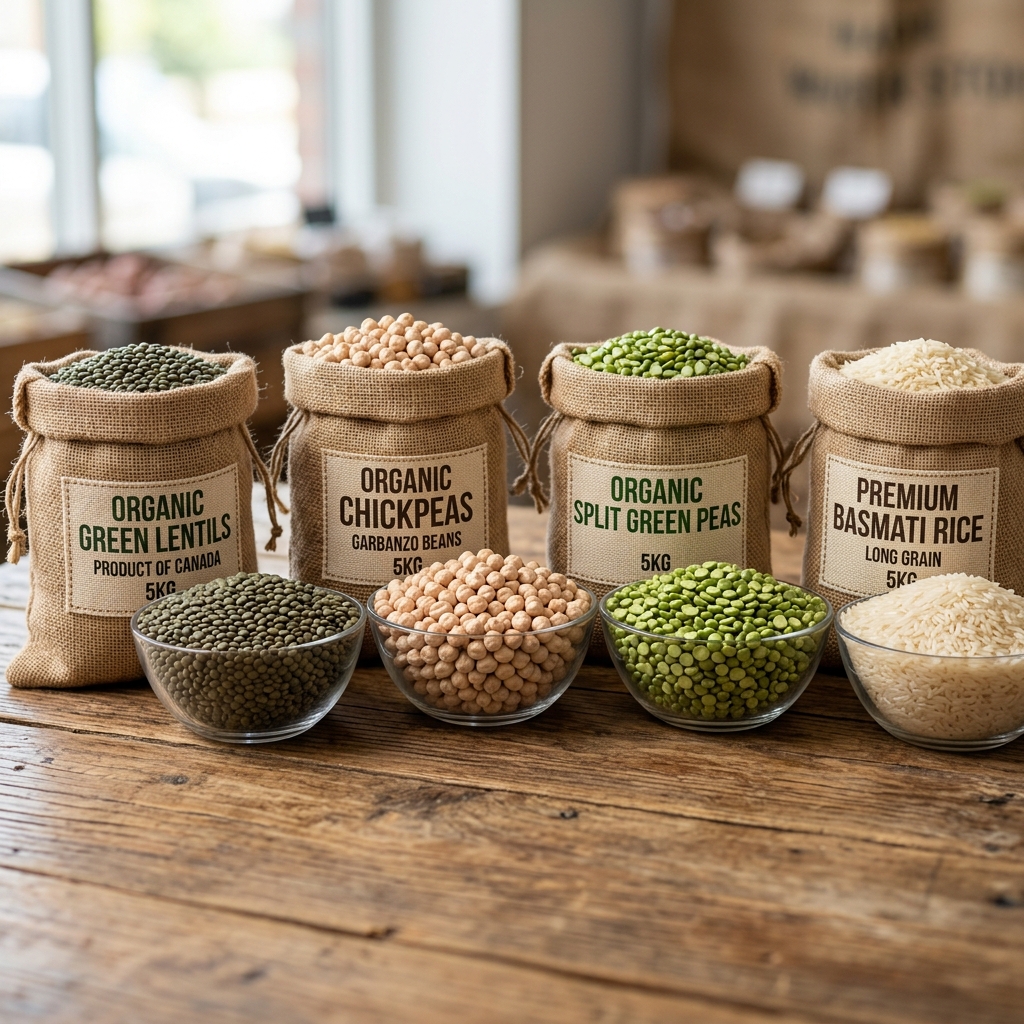 Vibrant dry pulses, lentils, and grains